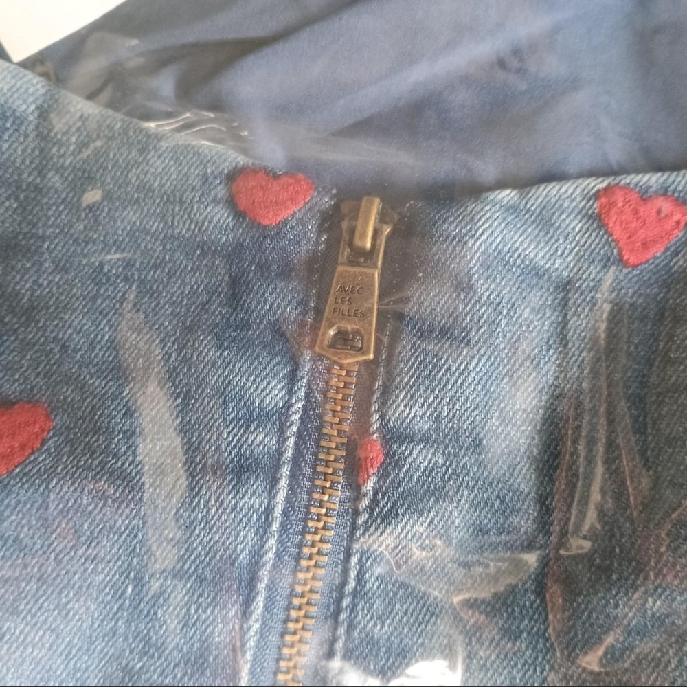 Avec Les Filles Blue Denim Heart Embroidery Dress - Picture 7 of 7